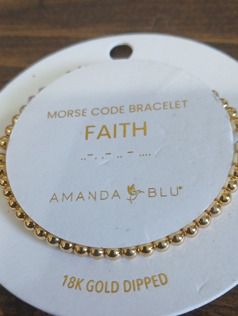 Amanda Blu Gold "Faith" Morse Code Bracelet - 18K Gold-Dipped Unique
